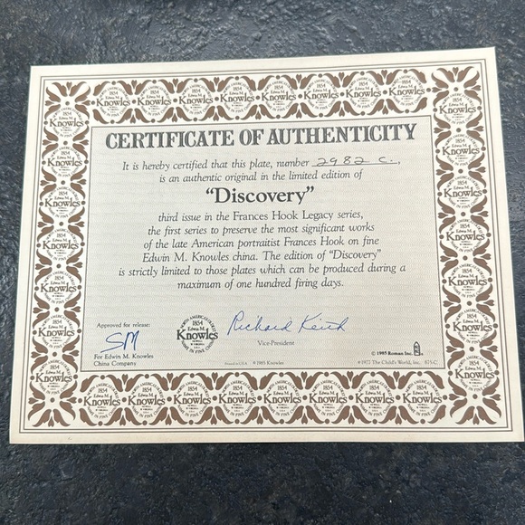Edwin M. Knowles “Discovery” Collectible Plate - Picture 3 of 5